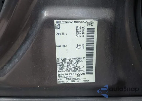 2013 Nissan Altima 2.5 S from USA, damaged, VIN 1N4AL3AP3DC142720